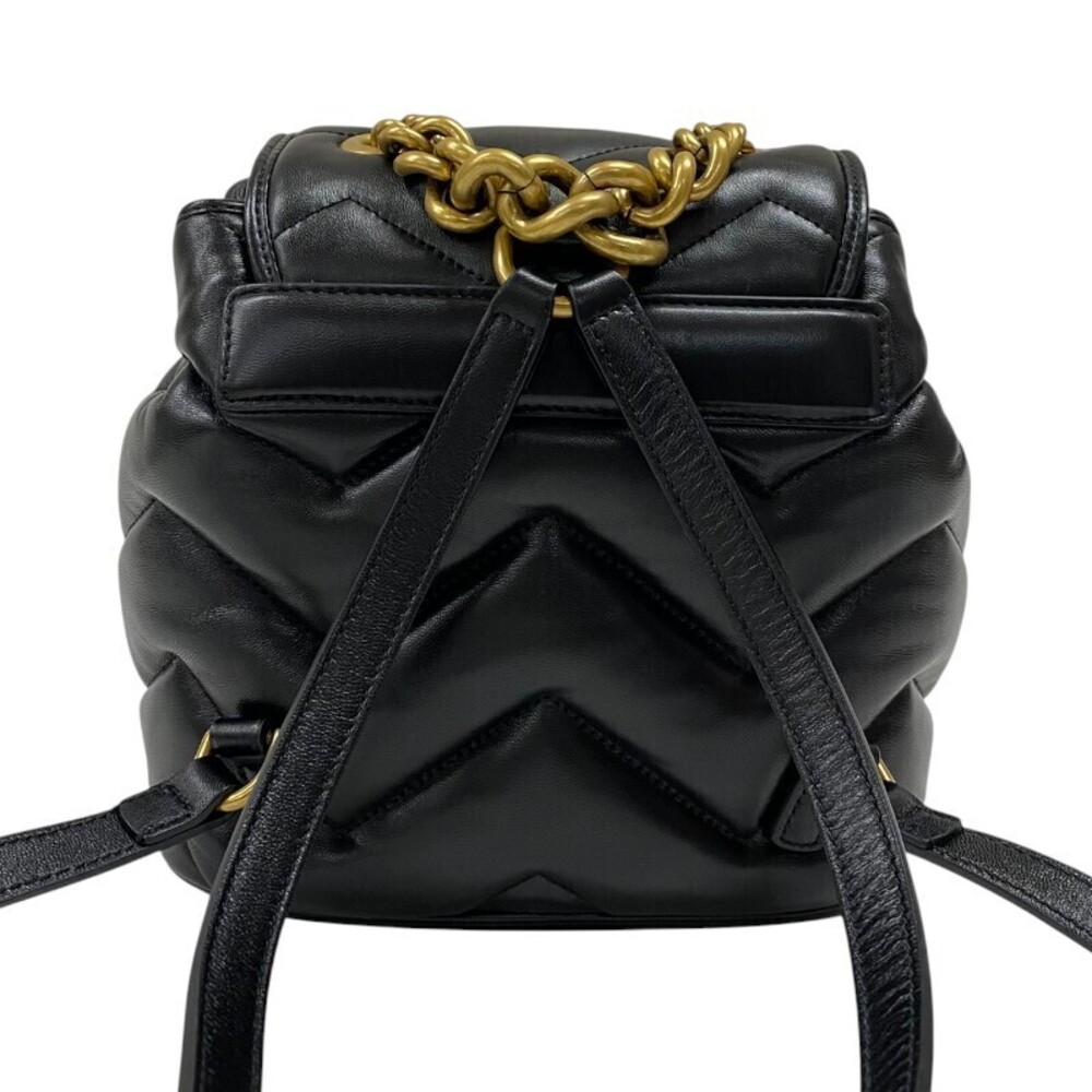 Gucci GG Marmont Quilted Backpack Black Leather Daypack - Picture 3 of 10
